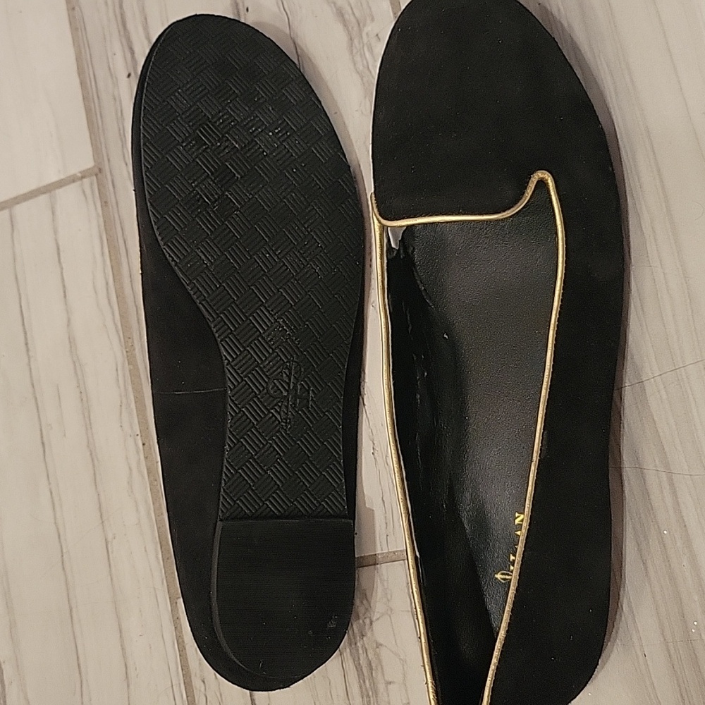Cole Haan Black Loafers with Gold Trim - Picture 5 of 12